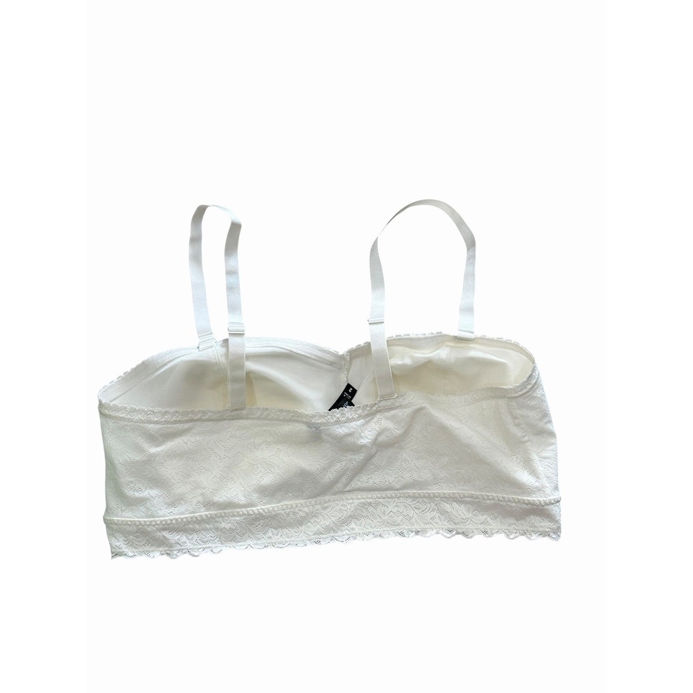 Torrid 2X White Unlined 4-Way Stretch Lace Bandeau Bra B17 - Picture 2 of 4